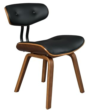 zuiver Blackwood Chair, # 1100240, Multiplex-Holzgestell farbe Walnuss mit Sitz - und Rücken PU-Leder schwarz
