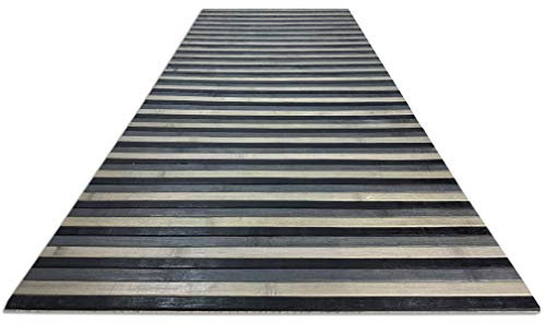 Tex family Tappeto in Legno Bamboo Woody © Passatoia Antiscivolo Multiuso Cucina Bagno Ingresso (Cm. 50x180, Sfumato Nero)