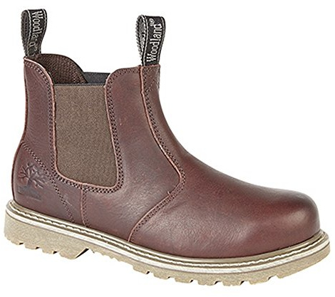 Woodland Mens Tumbled Leather Gusset Chelsea Boots (10 UK) (Dark Brown)