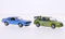 Chevrolet + Mitsubishi 2er-Set: Yenko Camaro S/C + Lancer Tuning, metallic-blau/metallic-grün, Fast and the Furious, Modellauto, Fertigmodell, Greenlight 1:43