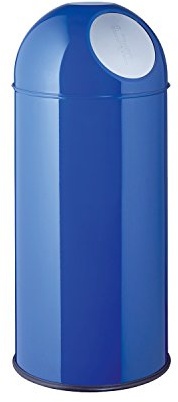 Helit H2401534 Abfallbehälter Metall, zwei Push Klappen, 30 L, blau