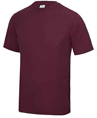 Just Cool Mens Performance Plain T-Shirt (XXL) (Burgundy)