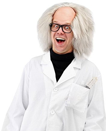 Folat Herren Perücke Per cke Einstein, Weiß, Einheitsgröße EU