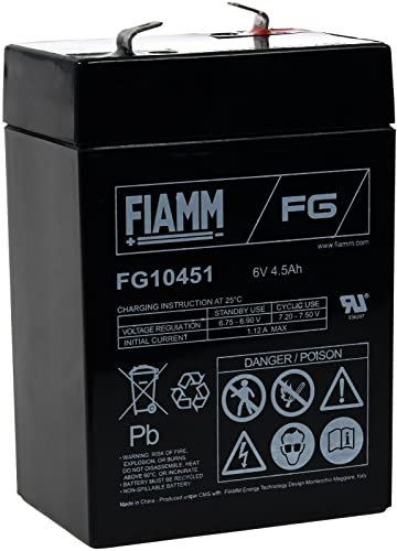 Fiamm batteria sostitutiva per sedie Wheel Lift, uomo, scooter elettrici, veicoli elettrici 6 V 4 5 Ah, 6 V, piombo-acido