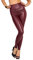FUTURO FASHION - Lange Leggings mit hohem Bund - sexy Lederimitat - matt - Purpurrot - 36