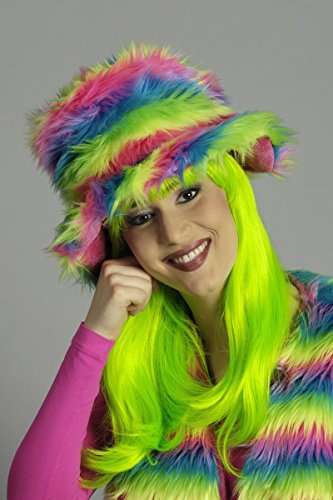 Generique - Regenbogen Pelzhut für Erwachsene