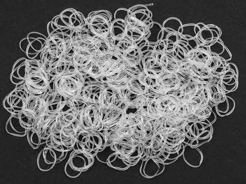 Mytoptrendz® 500pcs Clear Elastic Bands Hair Rubber Bands Girls Soft Thin Small Mini Braiding Bands Elastics Pony Rubber Hairbands for Kids Braids (Clear transparent)