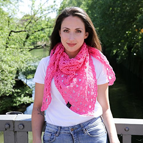 My Oma Häkel Set- Häkelpaket Dreieckstuch Flower Power Häkel DIY mit 4 Knäuel Baumwolle Cotton Pure und Häkelanleitung GRATIS – Sommer Tuch häkeln/Dreieckstuch selber häkeln – Myoma - Häkelset