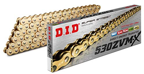 DID Kette 530 ZVMX, 112 Glieder (X-Ring gold), offen mit Nietschloss