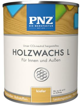 PNZ Holzwachs L für Innen und Außen | lösemitttelfreier Wachsanstrich | Nachhaltig hergestellt mit regionalen Rohstoffen | für alle Hölzer, auch Bienenhäuser, Gebinde:2.5L, Farbe:kiefer