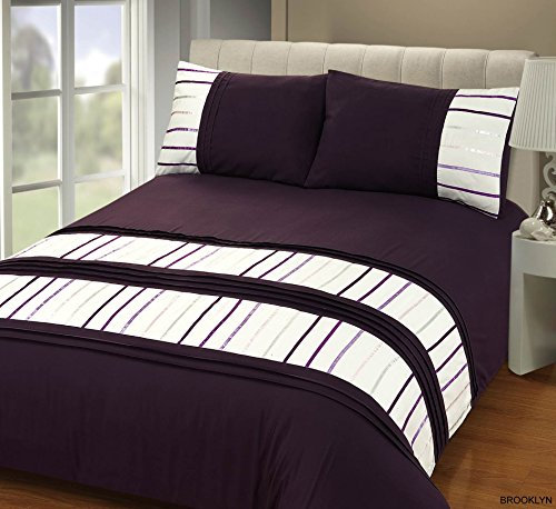 Rapport Brooklyn Bettbezug-Set, aubergine, Doppelbett