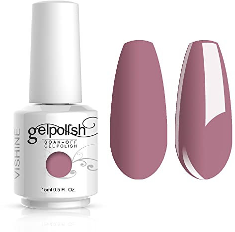 Vishine Vernis à ongles Semi-permanent Soak-off UV LED Nail Art Vernis Gels Manucure Corail clair (1592)
