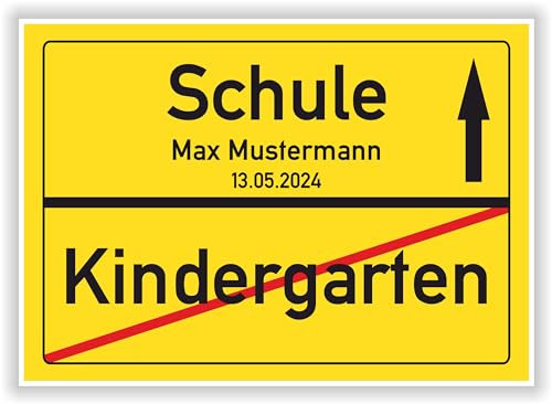 Ortsschild - Bild - Schule - Kindergarten - Einschulung - persönliches Geschenk - Geschenkidee zum 1 Schultag