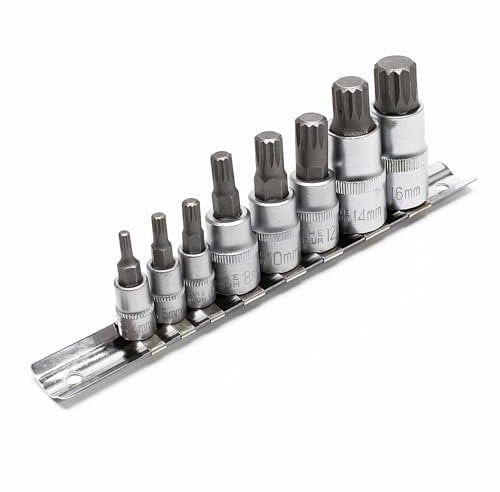 Wiltec Juego de llaves de vaso XZN multidientes interiores herramienta de 8 piezas
