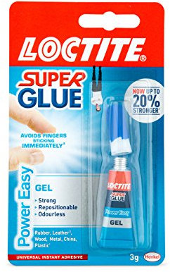 Loctite 1988289 Super Glue Power Easy Gel/Extra Strong Gel Non-drip Glue for Leather, Rubber, Wood, Metal, Porcelain, Paper, Plastic / 1 x 3g Tube