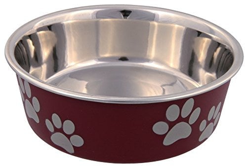 Trixie Ecuelle en Acier Inox Enduit Plastique Externe 0,4 l / 14 cm - Modèle aléatoire