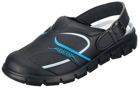 Abeba Clog 7331 - Dynamic Mikrofaser, schwarz/blau zertifiziert, 42