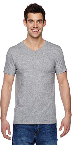 Fruit of the Loom Mens Valueweight V-Neck, Short Sleeve T-Shirt (M) (Heather Grey)