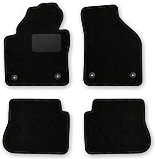 Bär-AfC Auto Fußmatten Classic passend für VW Caddy Life 2K 2010-2015, Autoteppiche Nadelvlies Schwarz, Rand Kettelung Schwarz, Textiler Trittschutz, Set 4-teilig, VW04449