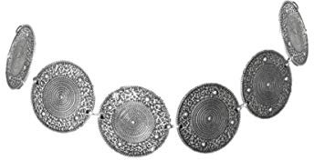 Dark Dreams Gothic Mittelalter Larp Wikinger Kelten Gürtel Metallgürtel Kettengürtel Viking altsilber, Länge:90
