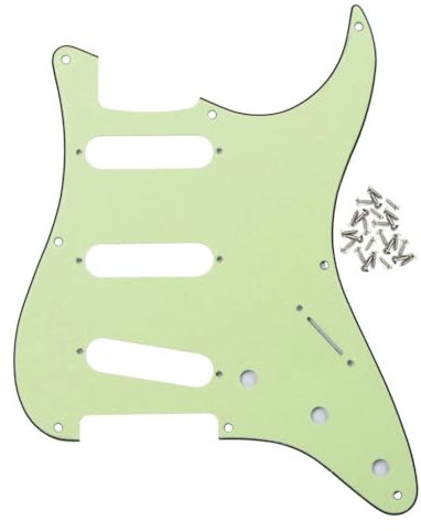 FLEOR 8-Loch SSS ST Pickguard E-Gitarren-Scratchplate mit Schraube für Vintage Style ST ocaster-Gitarrenteile, 3-lagig, mintgrün
