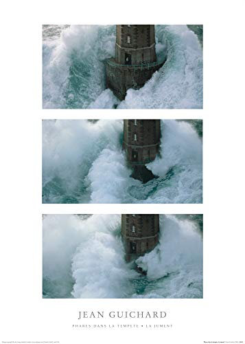 1art1 Leuchttürme Poster Leuchtturm Im Sturm, La Jument Frankreich Von Jean Guichard Kunstdruck Bild 70x50 cm
