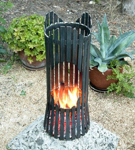 DanDiBo Colonna di Fuoco Albero Cesto di Fuoco 80002 Braciere 60cm Metallo Focolare Colonna