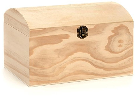 GLOREX Holz-Schatztruhe, Natur, 26 x 17,5 x 16 cm