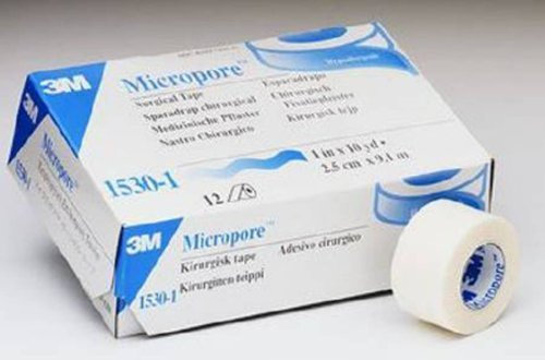 3M 1530-1 - Micropore 1Inch Surgical/Medical Tape - Case of 120 Rolls (12 per Box, 10 Boxes per Case) by 3M
