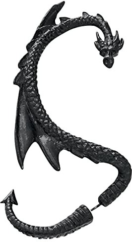 Alchemy Schwarz Zinn Ohrring The Dragon's Lure