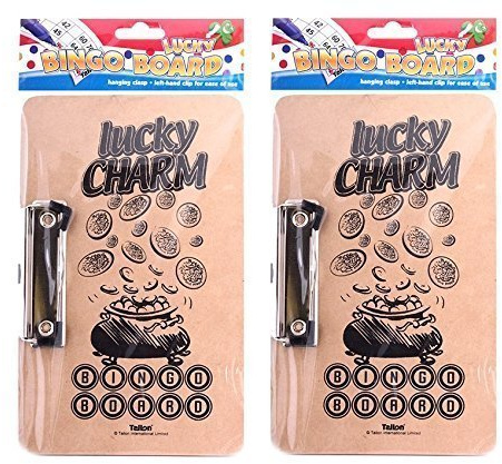 2 X Glücklich Bingo Board With Klemme Clip Links Hand Clip 24cm x 15cm Ca.