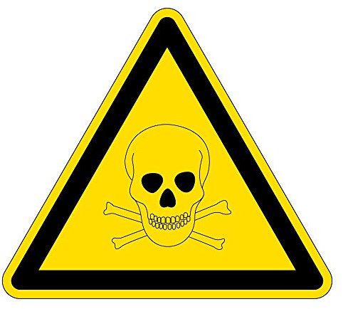 Warnzeichen - Warnung vor giftigen Stoffen - Aluminium Selbstklebend 30 x 30 cm