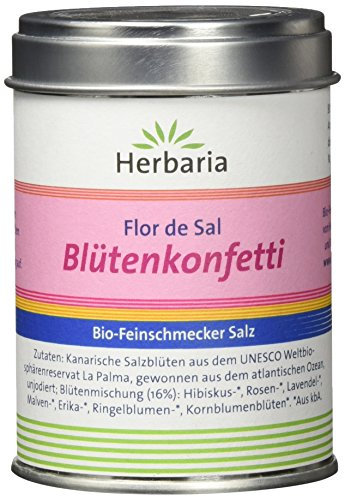 Herbaria Blütenkonfetti - Flor de sal Gewürzsalz, 1er Pack (1 x 60 g Dose)