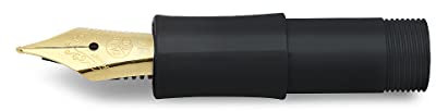Kaweco CLASSIC SPORT Front Part Black with Gold-Plated Steel Nib I Premium Fountain Pen Replacement Nib I Exclusive Fountain Pen Stainless Steel Nib Insert I Nib: M (Medium)