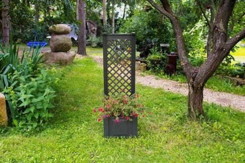 KHW Pflanzkasten klein, mit Spalier, 43 cm, anthrazit