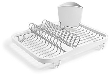 Umbra 330065-670 - SINKIN Geschirrablage/Abtropfhalterung, weiß/Nickel