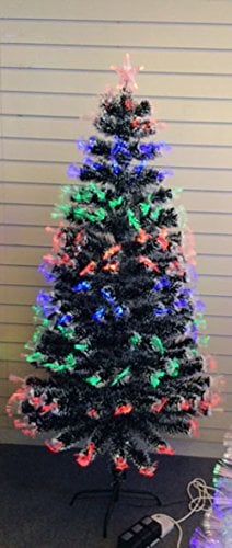 3ft Black Artificial Fibre Optic Christmas Xmas Tree with Multi LED 90cm