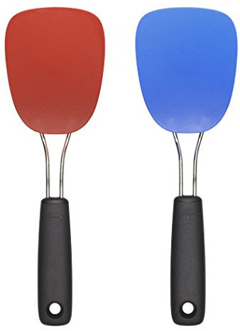 OXO Good Grips Lot de 2 spatules flexibles en nylon Rouge/bleu