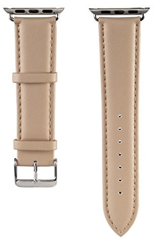 Hama Uhrenarmband Classic für Apple Watch 38 mm, mit Adapter, Leder-Optik, beige