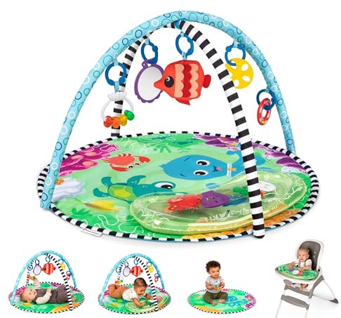 Baby Einstein - Sea Floor Explorers, 2-in-1-Wassermatte, tragbar, 5 herausnehmbare Spielzeuge, 4 Spielmodi, Neugeborene+