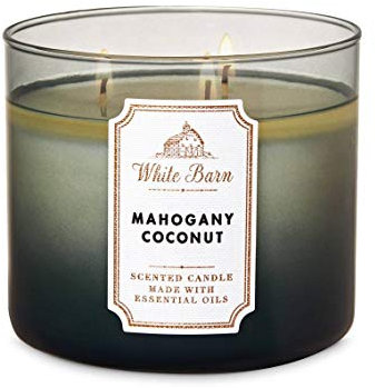 Bath & Body Works Duftkerze mit 3 Dochten, Mahagoni-Kokosnuss, 411 g