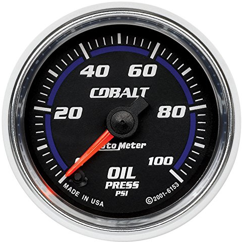 Auto Meter 6153 Cobalt 6,4 cm 0-100 PSI Full Sweep Elektrisches Öldruckmessgerät