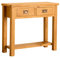 RoselandFurniture Lanner Oak Console Table with Storage | Large Traditional Rustic Waxed Solid Wood 2 Drawers Telephone Table for Hallway or Living Room