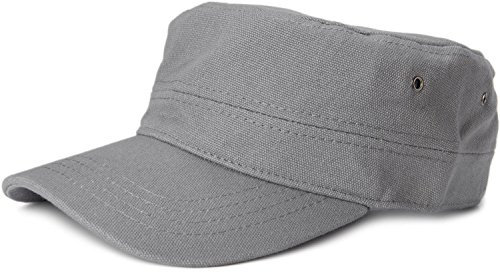 styleBREAKER Unisex Military Cap aus Baumwoll-Canvas | Army Cap mit gebogenem Schirm | verstellbare Schirmmütze für Damen und Herren, Farbe:Dunkelgrau
