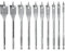 BOSCH SB0010 10-Piece Chisel-Point Spade Bit Assorted Set