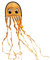CIM Oktopus Drachen - Krake DRAKI ORANGE - Einleiner Flugdrachen für Kinder ab 3 Jahren - 25x160cm - inkl. Drachenschnur