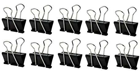 Q-Connect KF01285 Briefklemmer, Foldback Klammer 42mm 10 stück schwarz