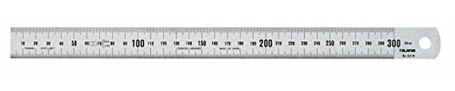 Tajima Rostfreier Stahlmaßstab, 300 x 25 mm Chrom, Klasse 1, 1 Stück, TAJ-41210