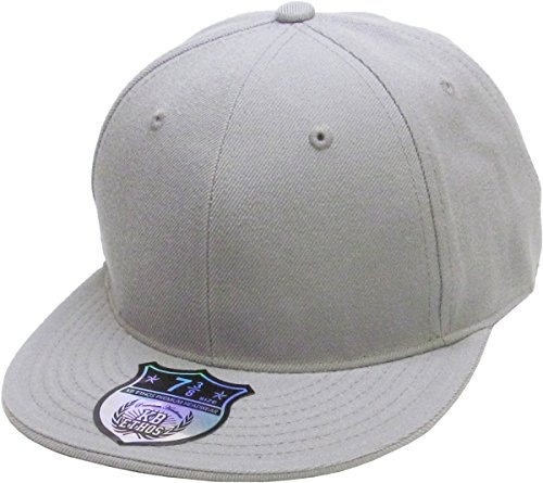 KBETHOS The Real Original Fitted Flat-Bill Hats True-Fit, 9 Größen und 20 Farben, hellgrau, 62 EU