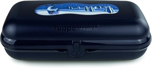 Tupperware to Go Maxi-Twin Maxi Twin Brotdose Box Behälter Kind Kindergarten Schule (dunkelblau mit Motiv)